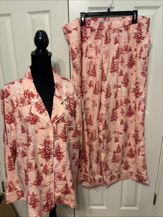 Nordstrom Other - Nordstrom Cozy Cotton Blend Flannel Plus Pajama Set
